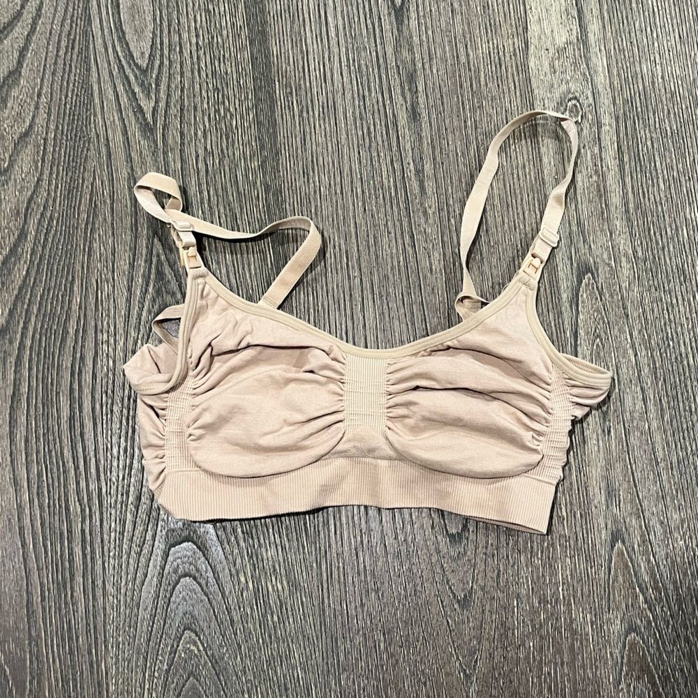 NWOT Skims Seamless Sculpt Bralette Scoop Neck Adjustable Strap Pullover Sand L
